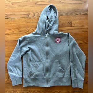 Converse Girls Large 12/13 years Gray Zip Up Hoodie